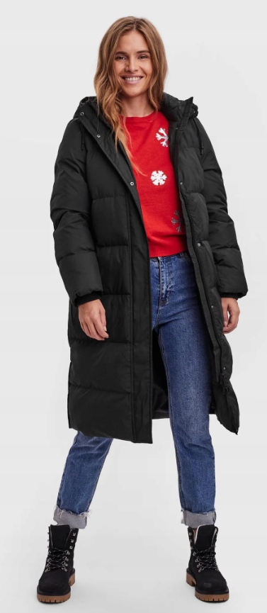 Vero Moda Péřová Bunda Černá Delší Xs 7AA