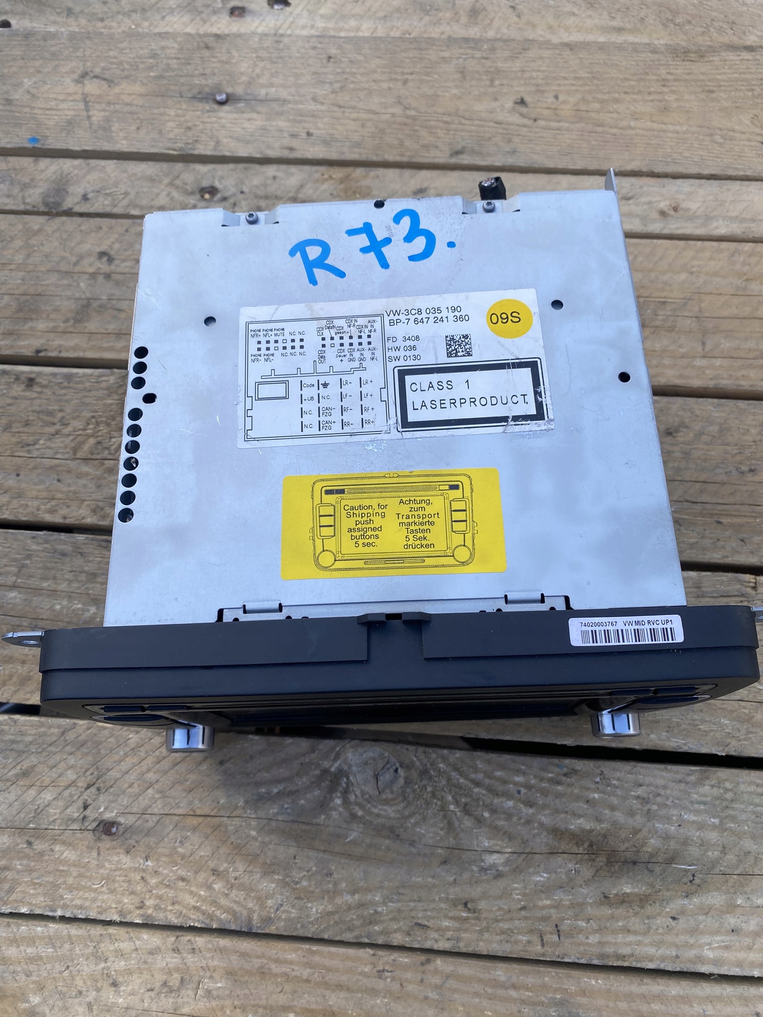 RADIO CD VOLKSWAGEN PASSAT B7 3C8035190