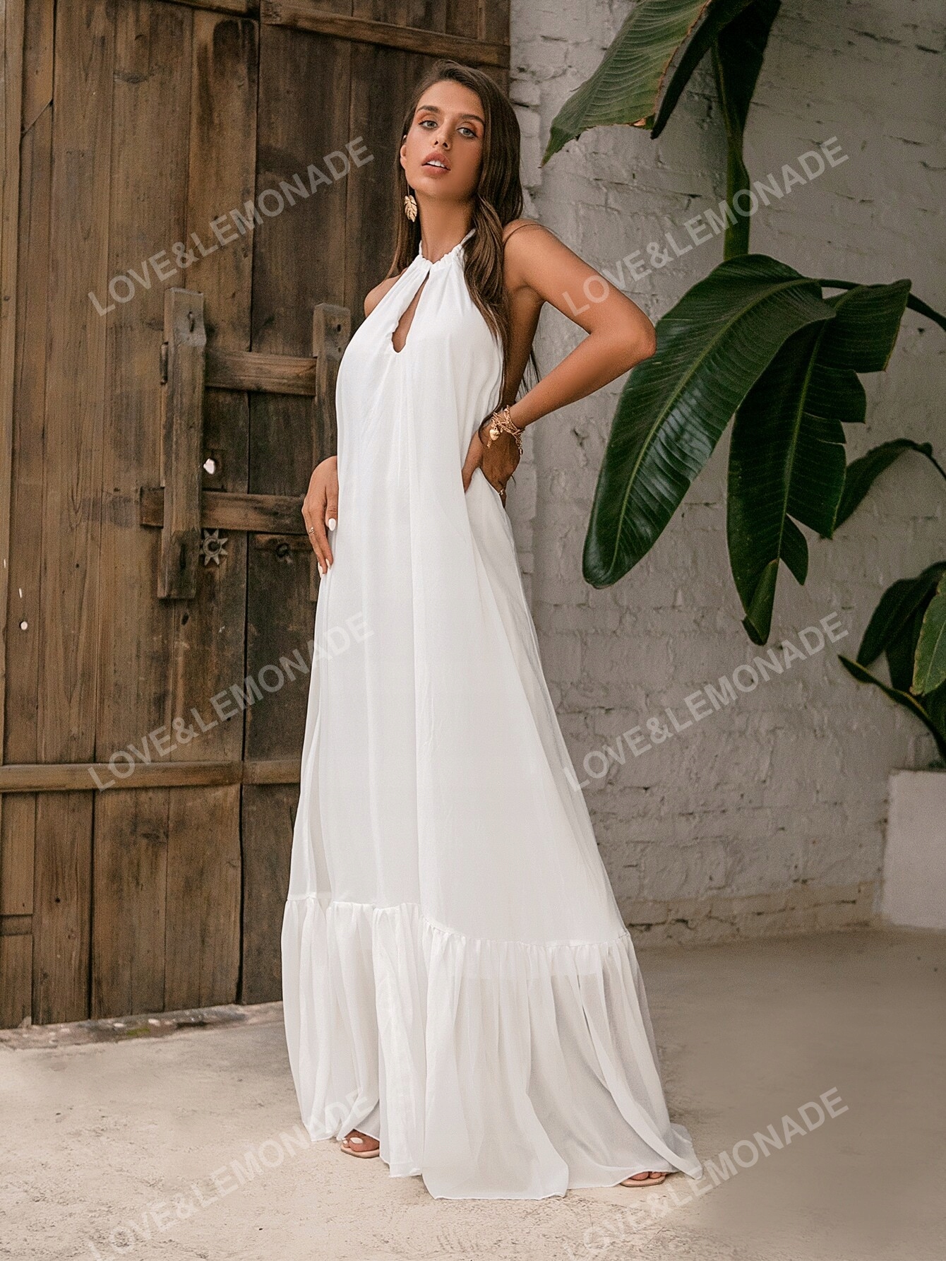 Šaty S Odhalenými Zády Maxi Casual Love&lemonade M