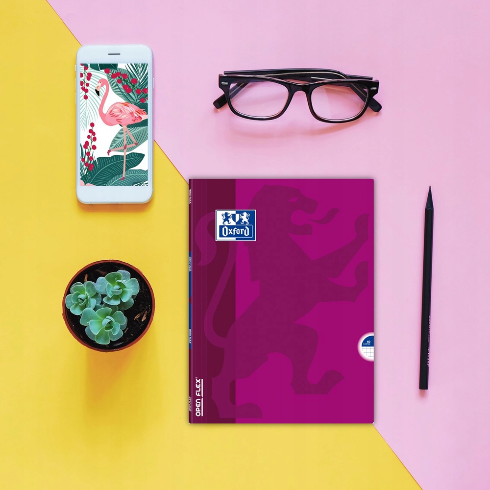 ZESZYT A4/60K OXFORD LINIA Z MARGINESEM OPENFLEX MOCNA OKŁADKA Kolor Odcienie niebieskiego