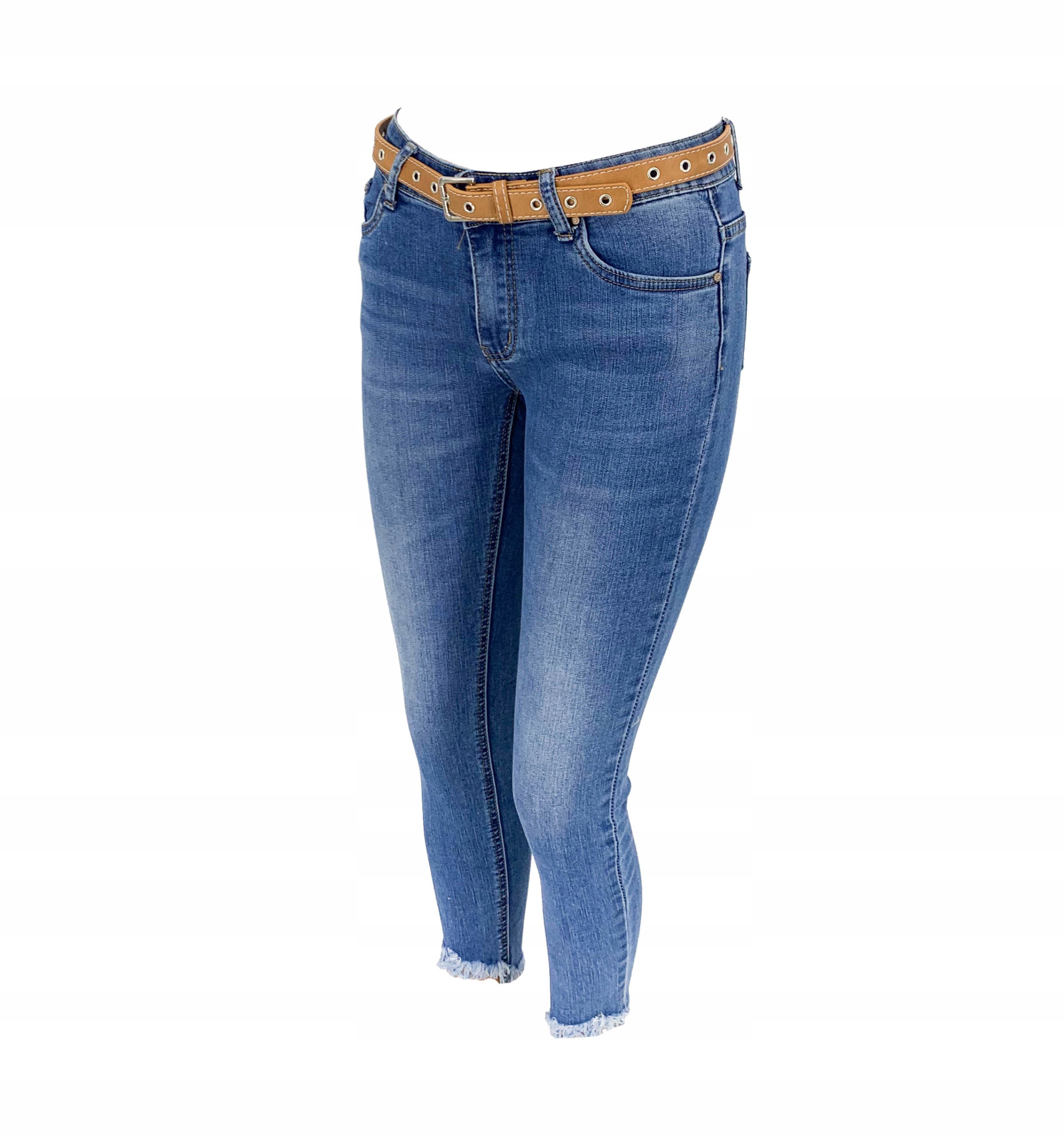 

Spodnie Jeans Rurki Postrzępiona Nogawka M.Sara 26