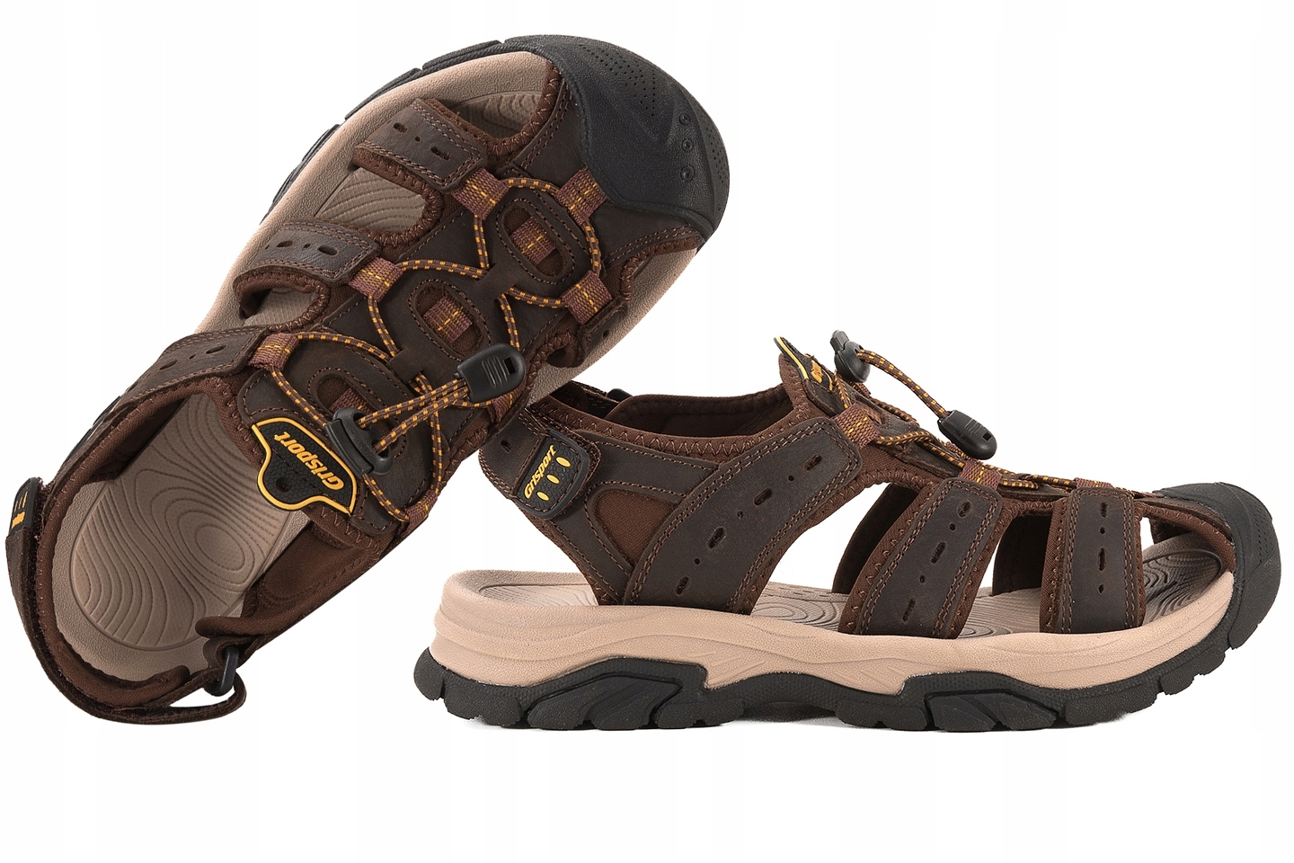 Grisport GR-25-01-9028M Pánské sandály celokožené Tr hnědé 45 Hnědá