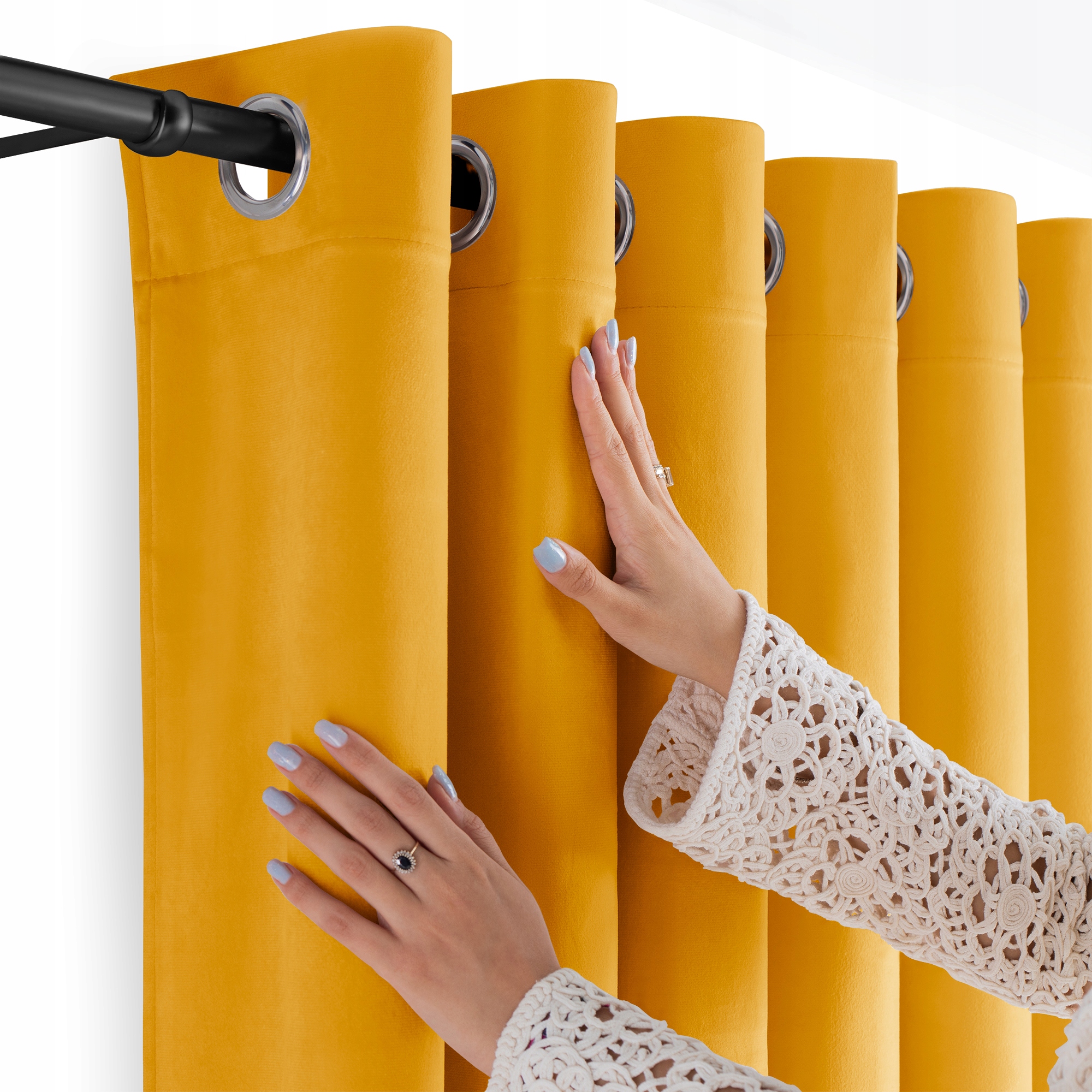 Filumi Záclony velúrové matné priechodky kuchyňa Horčicová 200x300