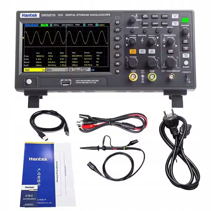 Hantek DSO2C15 cyfrowy oscyloskop 2-kanałowy 150MHz 1GS/s
