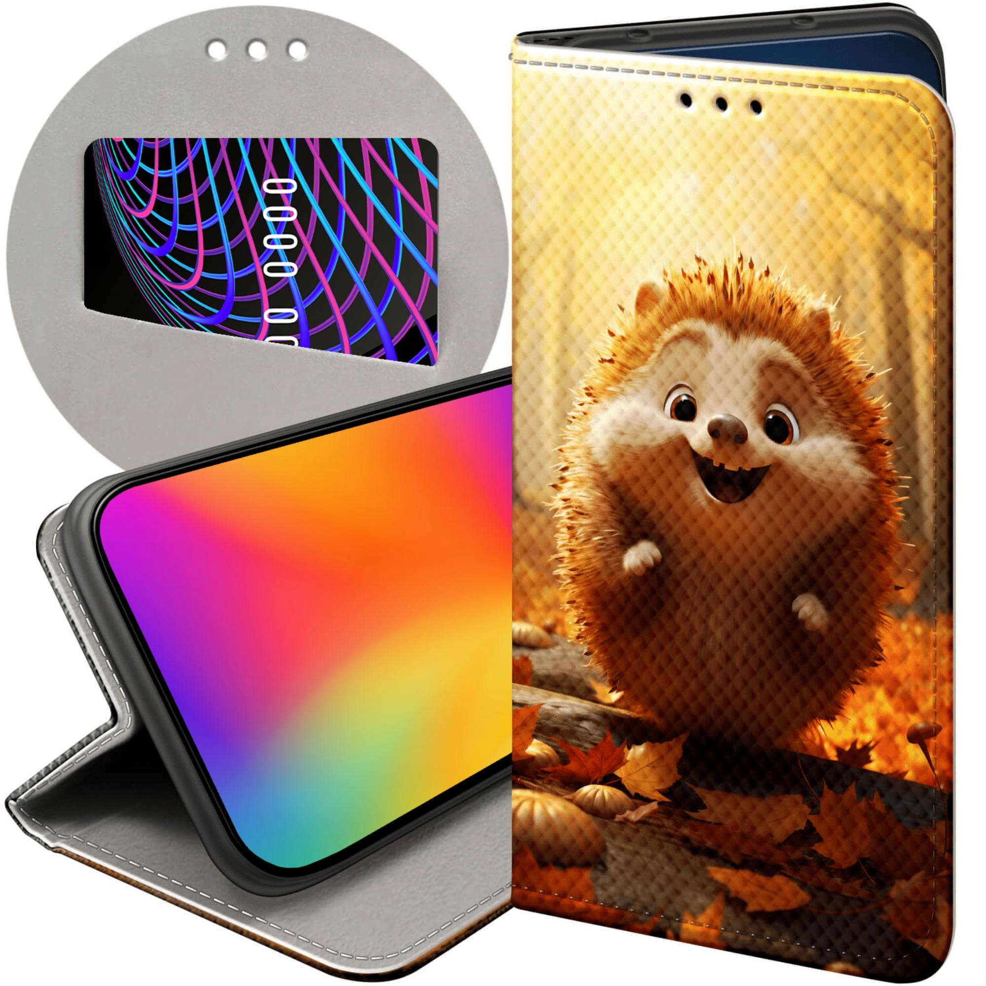 Etui Z Klapką Do Xiaomi Redmi Note 9T Jeżyk Jeż Jeżyki Futerał Case
