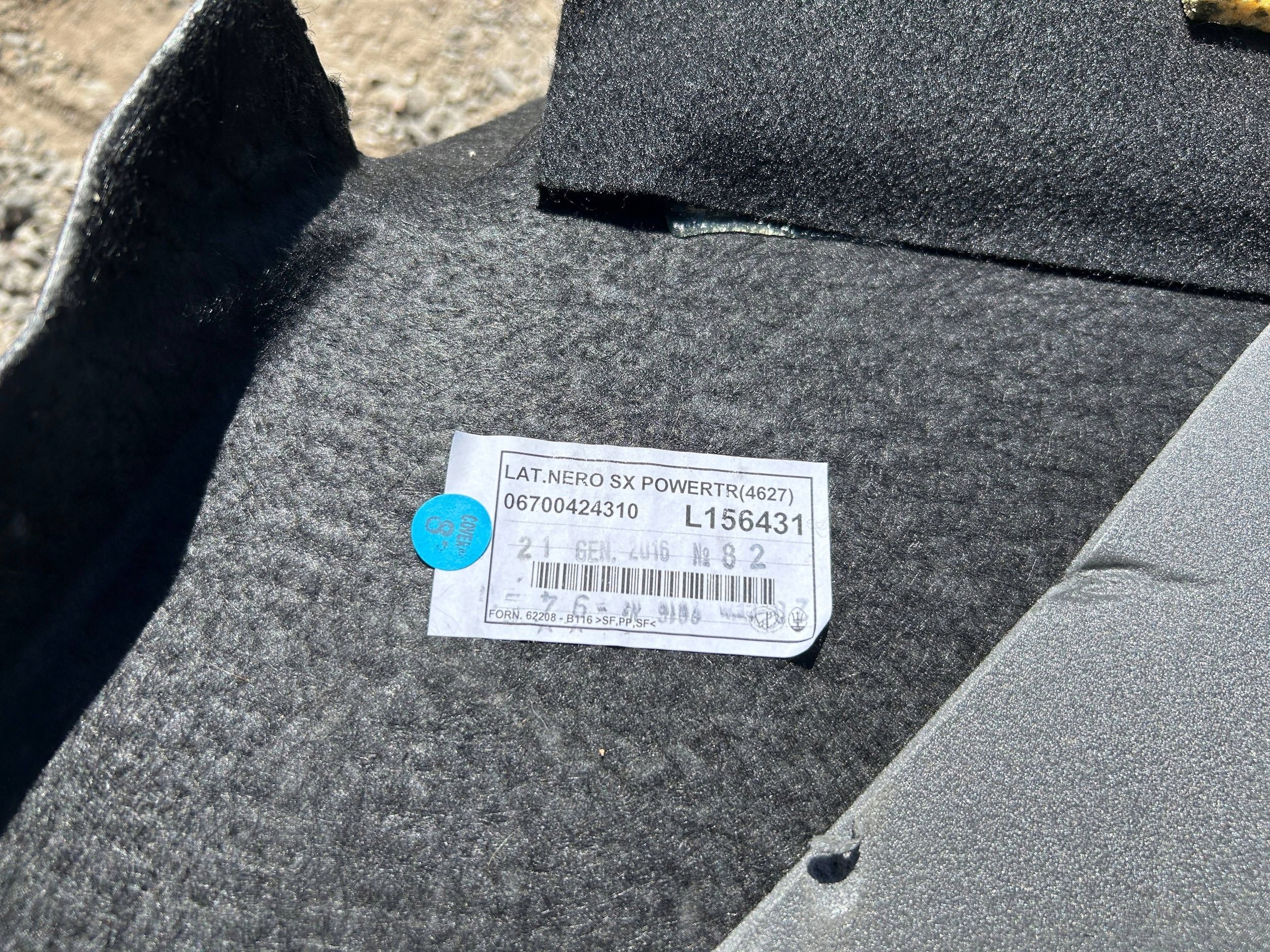 side upholstery mats boot left left Maserati Quattroporte 2013