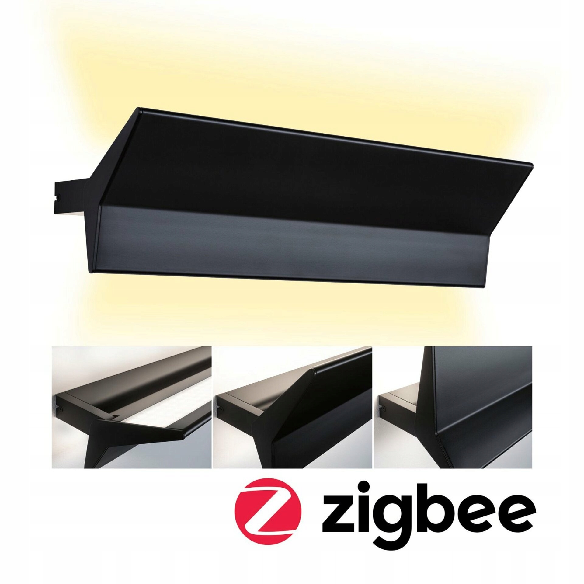 Paulmann Led nástenné svietidlo Stine Zigbee 13W čierna mat, stmievateľné