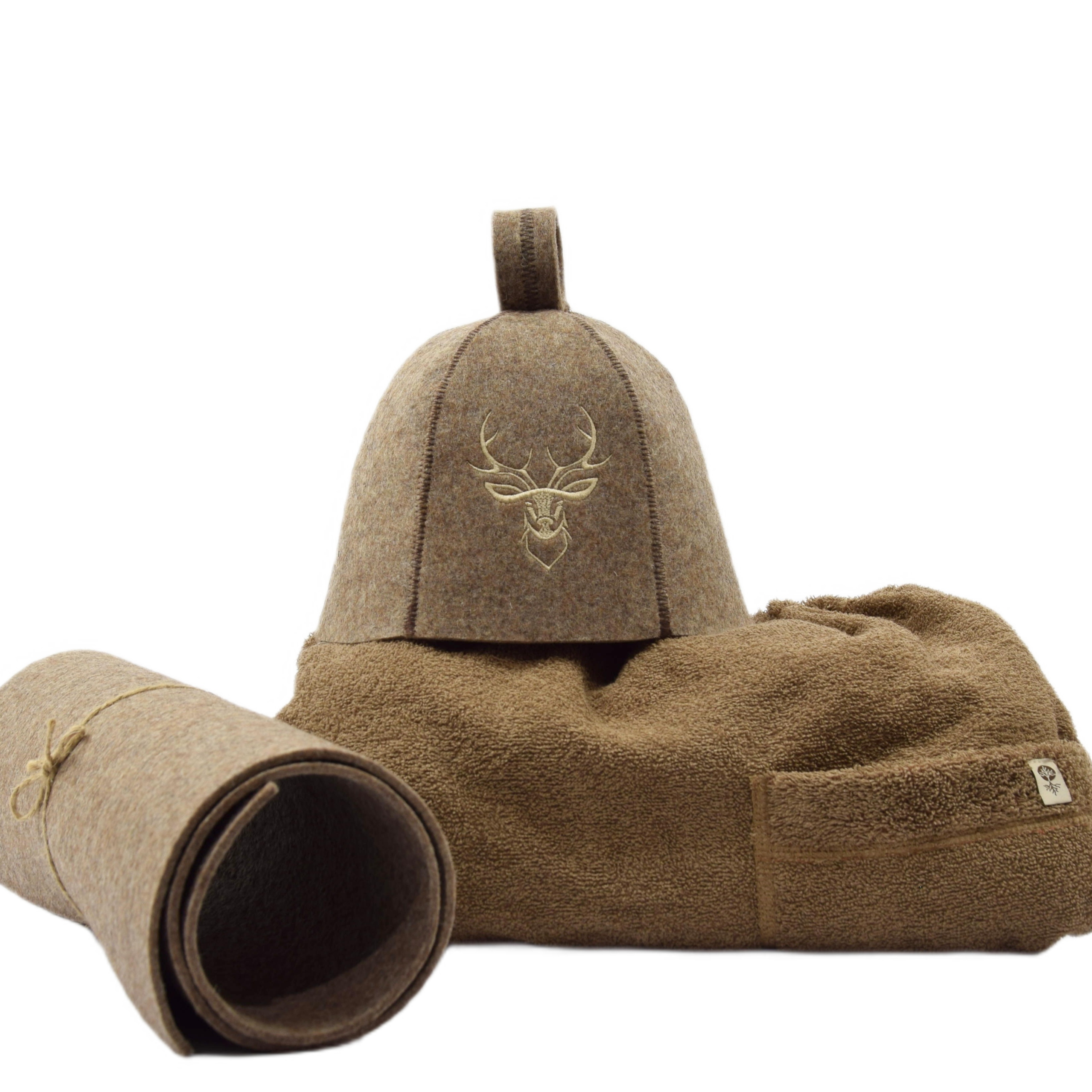 Pánský ručník Čepice do sauny Set 3dílný XXL