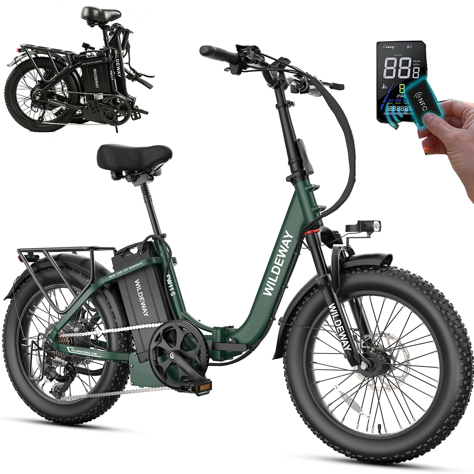 20''Foldable Urban Commuter E-Bike 250W 1680Wh 25KM/H 160KM+NFC 2026 nowy