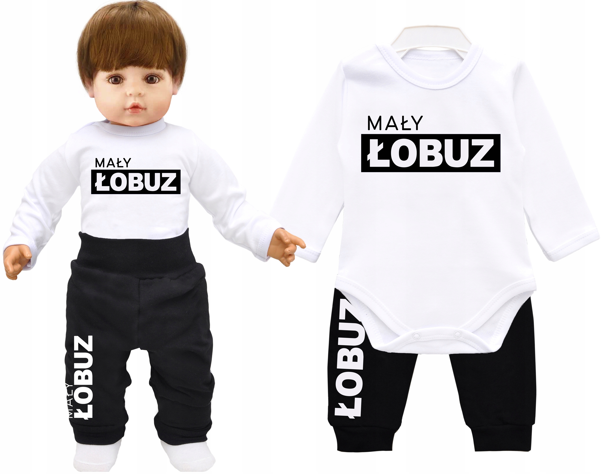 

Komplet dziecięcy body spodnie Mały Łobuz r. 98