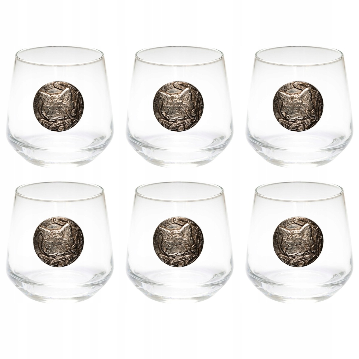 Poháre na whisky Golden Fox Luna Fox Silver s emblémom 6ks