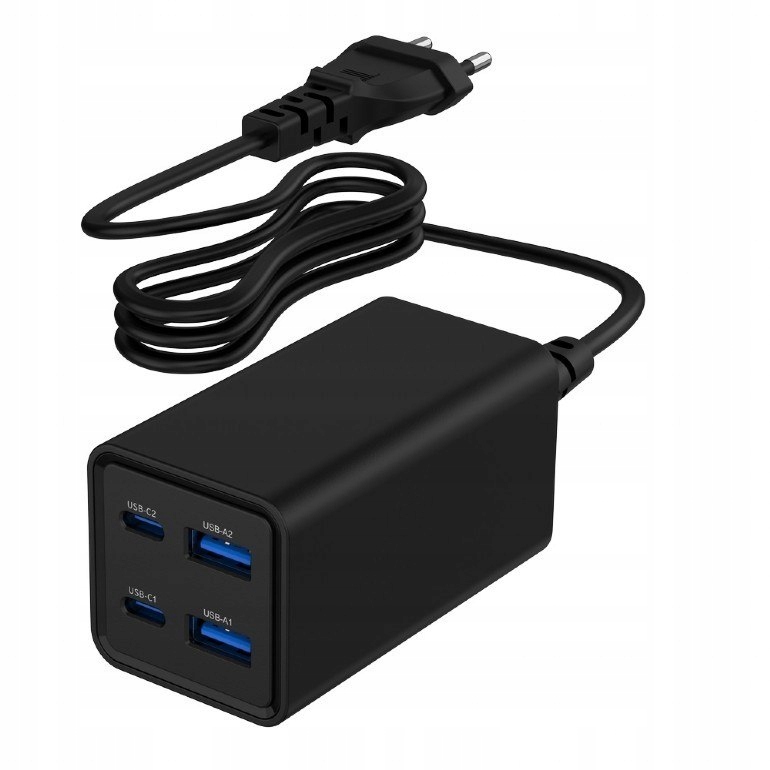 Gembird Ładowarka uniwersalna 65W GaN 2xUSB-A 2xUSB-C szybkie ładowanie cza