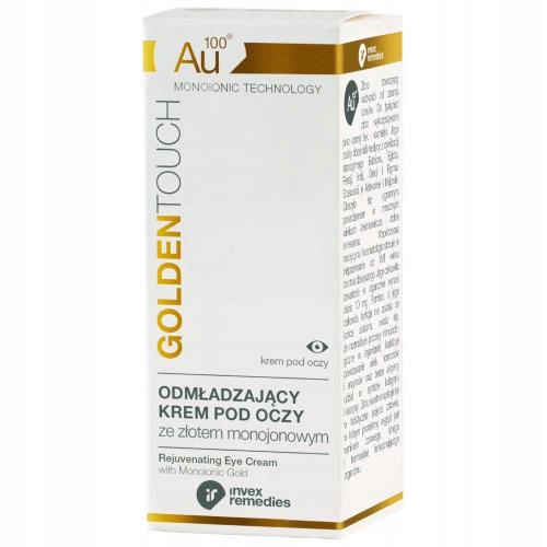 Invex Golden Touch Odmładzający krem pod oczy ze złotem monojonowym, 15 ml