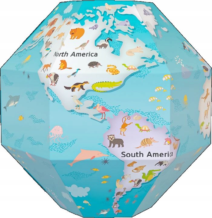 Globus 3D do składania - Zwierzęta - Monumi 3+ Płeć chłopcy dziewczynki