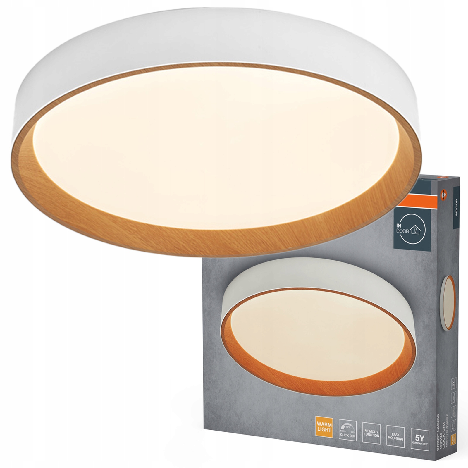 Stropné Svietidlo 36W 2000lm 3000K Teplá biela hnedá Orbis Osram