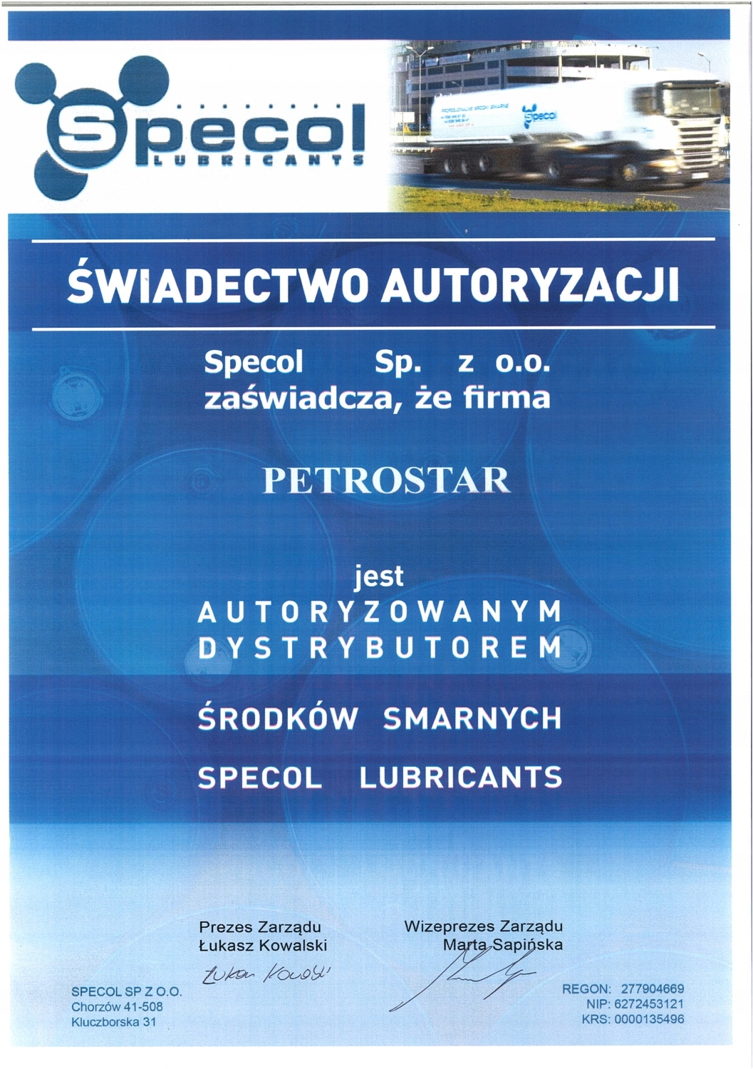 SPECOL COMPRESSO A/C PAG 46 Z UV 1L Stan opakowania oryginalne