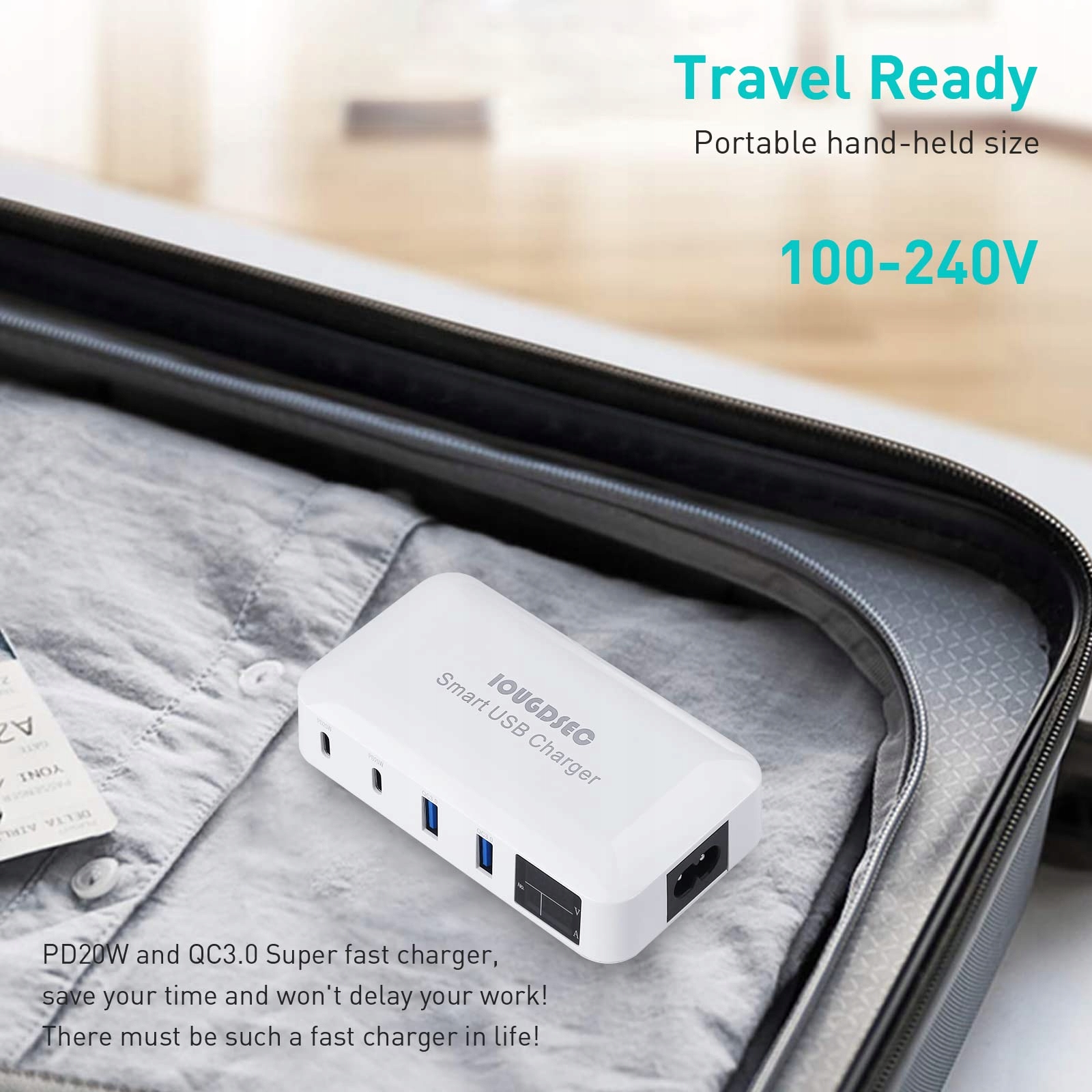 IOUGDSEC Stacja Ładowania 70W 4 Porty PD20W QC3.0 Do iPhone iPad Android — miniatura 7