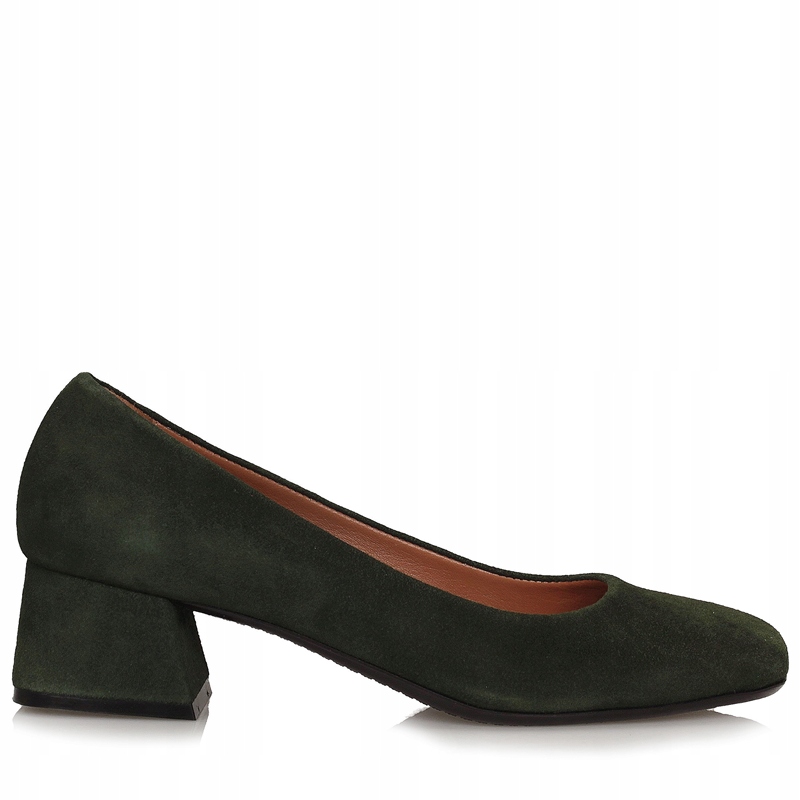 Dámské lodičky Přírodní kůže Podpatek Nazouvací kostka Zelená vel.38 Be 1017