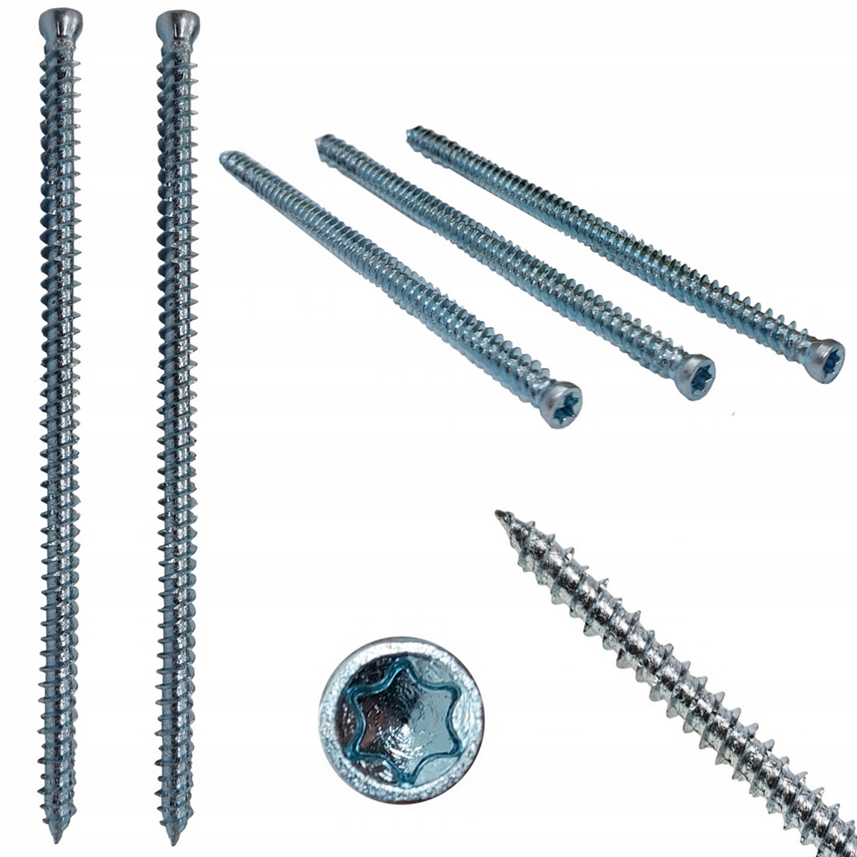 Šrouby do okenních rámů 7,5 x 182 mm, zárubňová válcová hlava Torx 100 ks