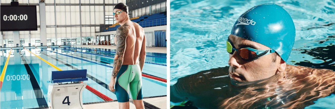 SPEEDO WIOSEŁKA SPORTOWE BASEN PŁYWACKIE ROZMIAR L Kolor dominujący pomarańcze i czerwienie