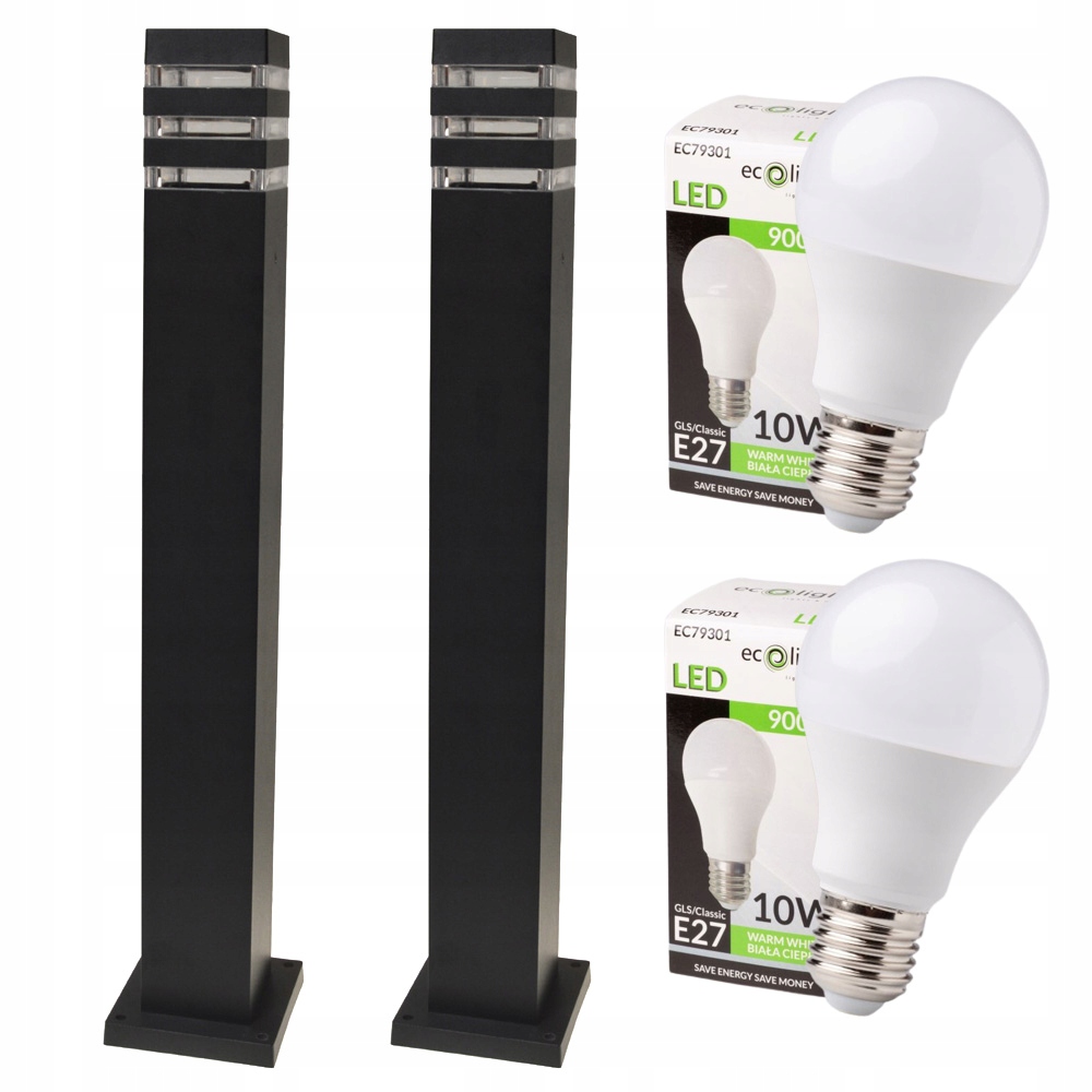 

2X Lampa Ogrodowa Latarnia Słupek Led E27 Żarówki