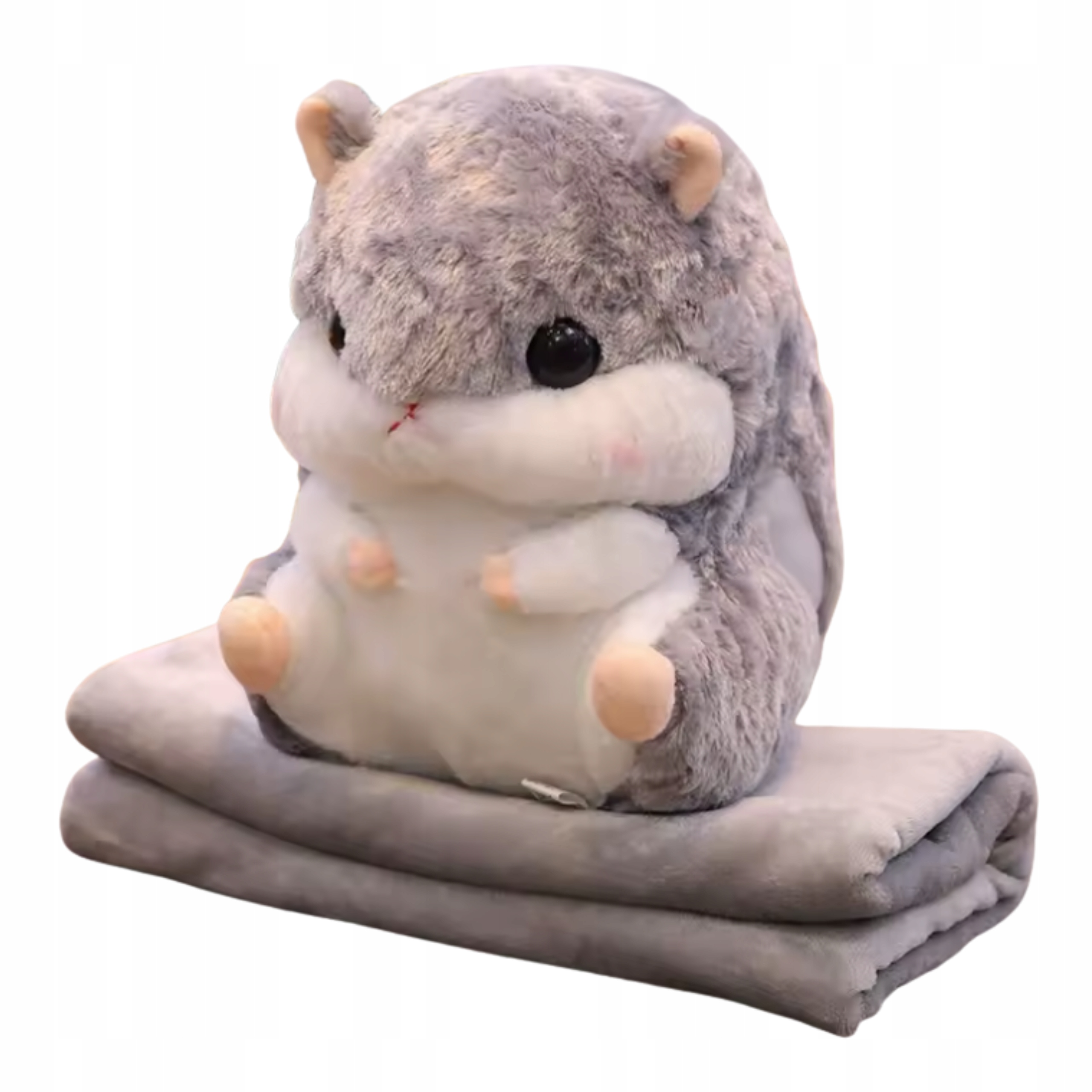 Deka Plyšová Hračka Křeček šedá Přítulka Plyšák Polštář Deka Hračky pro děti