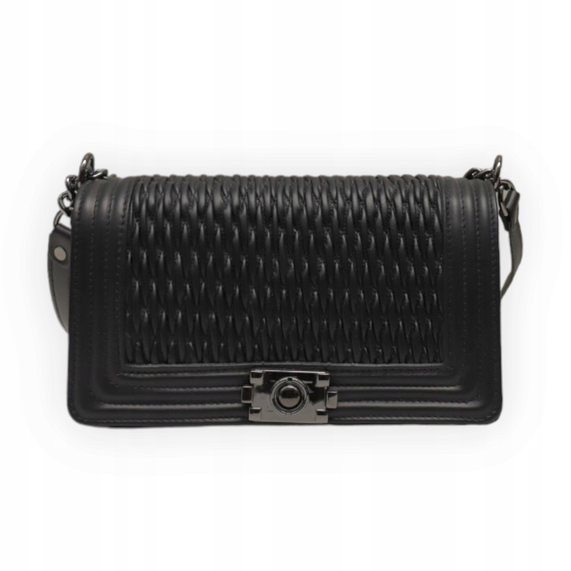 Kožená kabelka Joana-M, klasický model v černé barvě