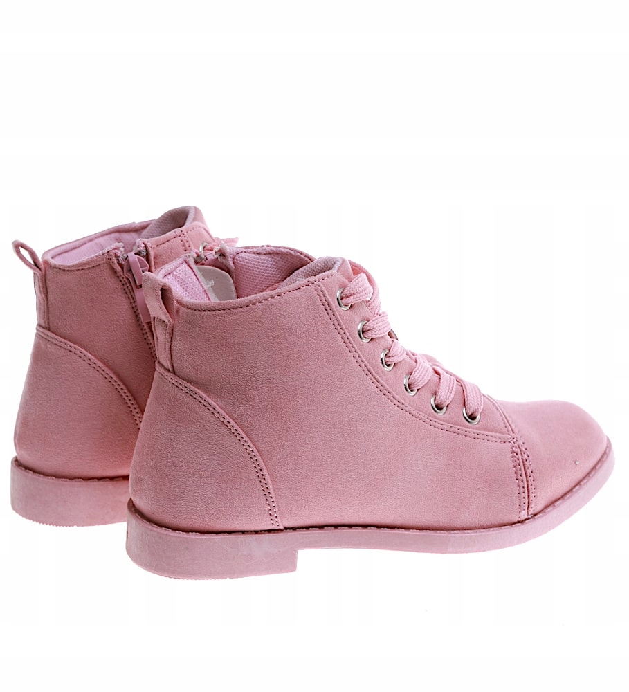 Botki dziewczęce różowe buty na jesień z suwakiem 16813 33 Kolor różowy