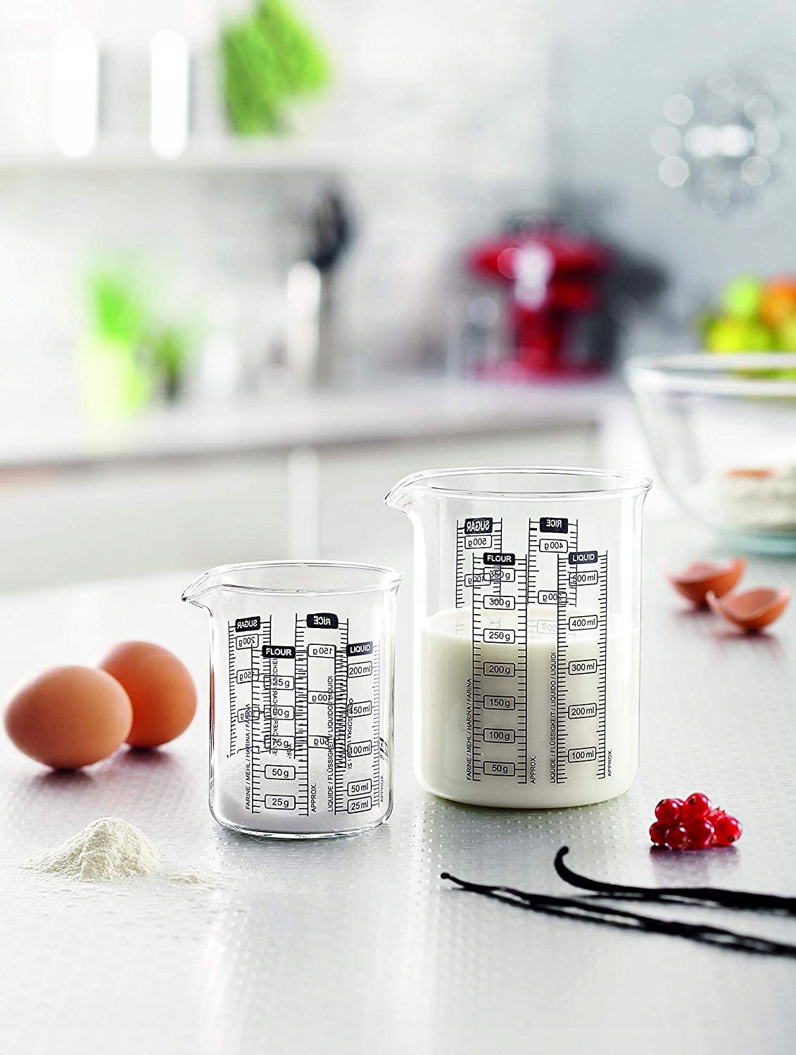 Zestaw Miarek dzbanków z miarką 0,25L, 0,5 L Pyrex Materiał szkło