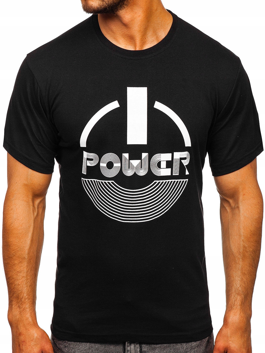 

T-shirt Męski Koszulka Czarna 0011 ROZMIAR_2XL