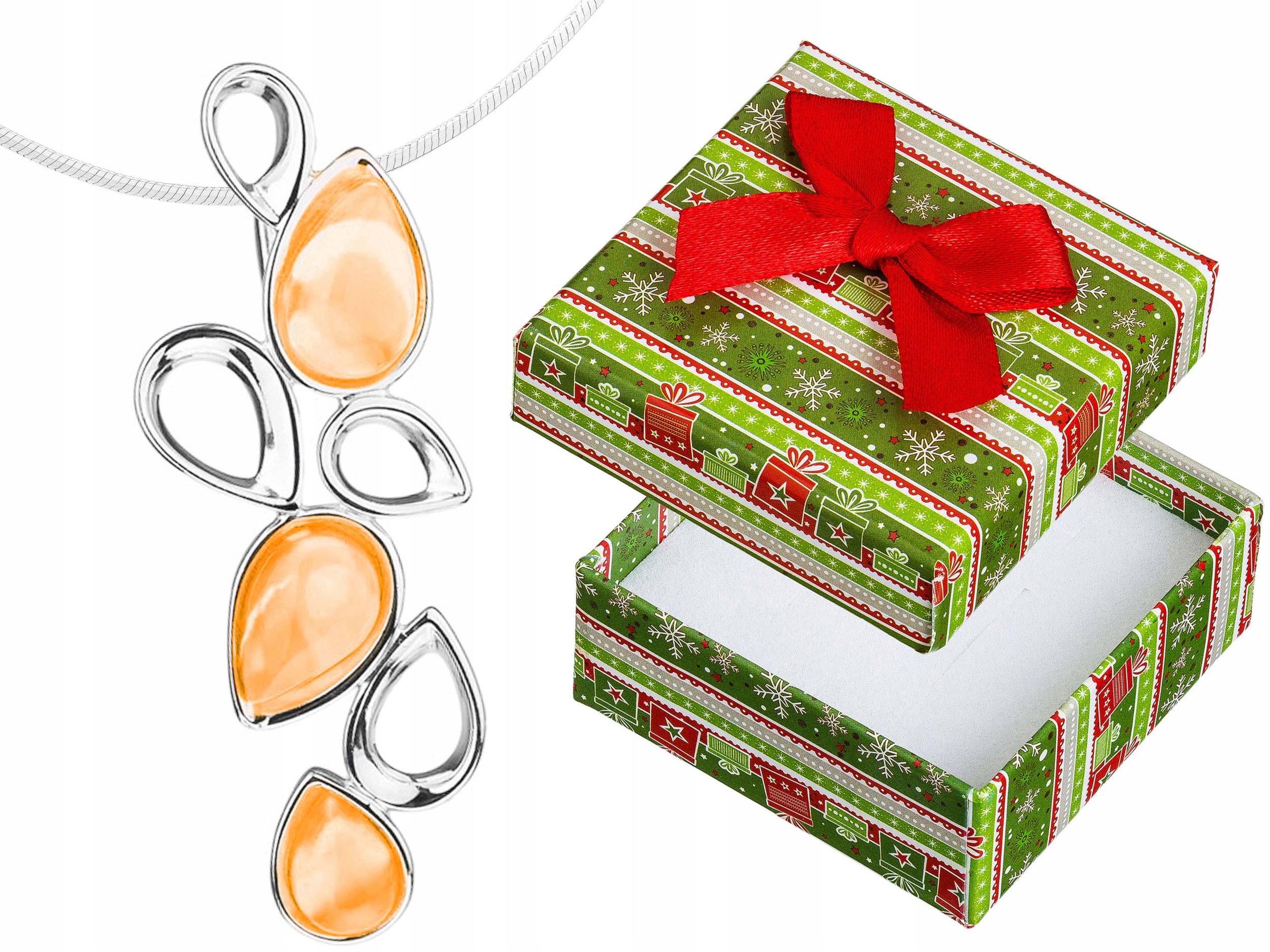 Dlouhý Stříbrný Dámský Prolamovaný Náhrdelník s Mléčným Jantarem Stříbro 65 cm