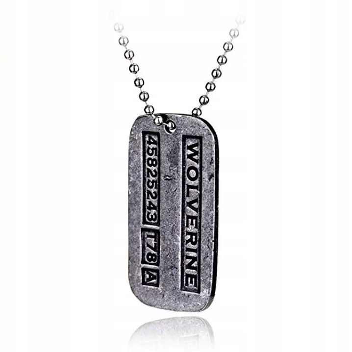 Naszyjnik X Men Wolverine Logan Nieśmiertelnik Dog Tag Wisiorek Cosplay