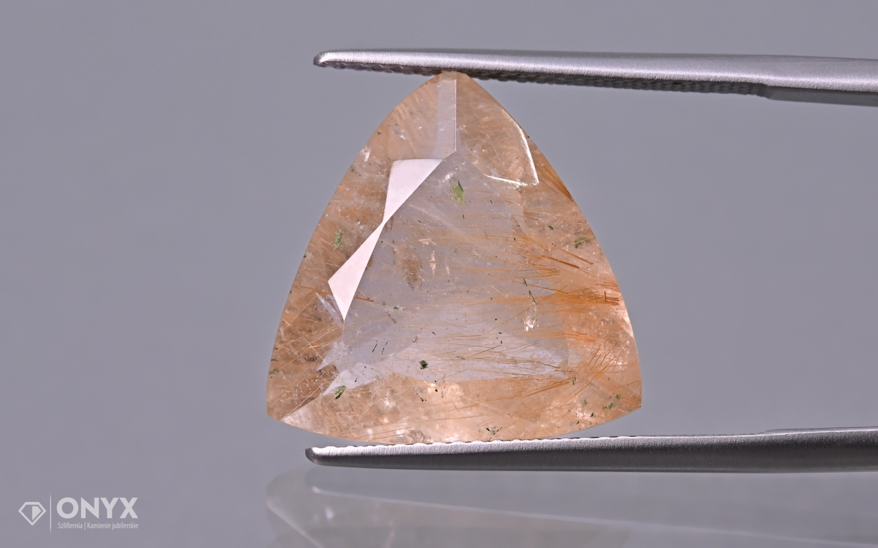 Křemen s rutilem fazetovaný bilion 16,5x16,5 mm