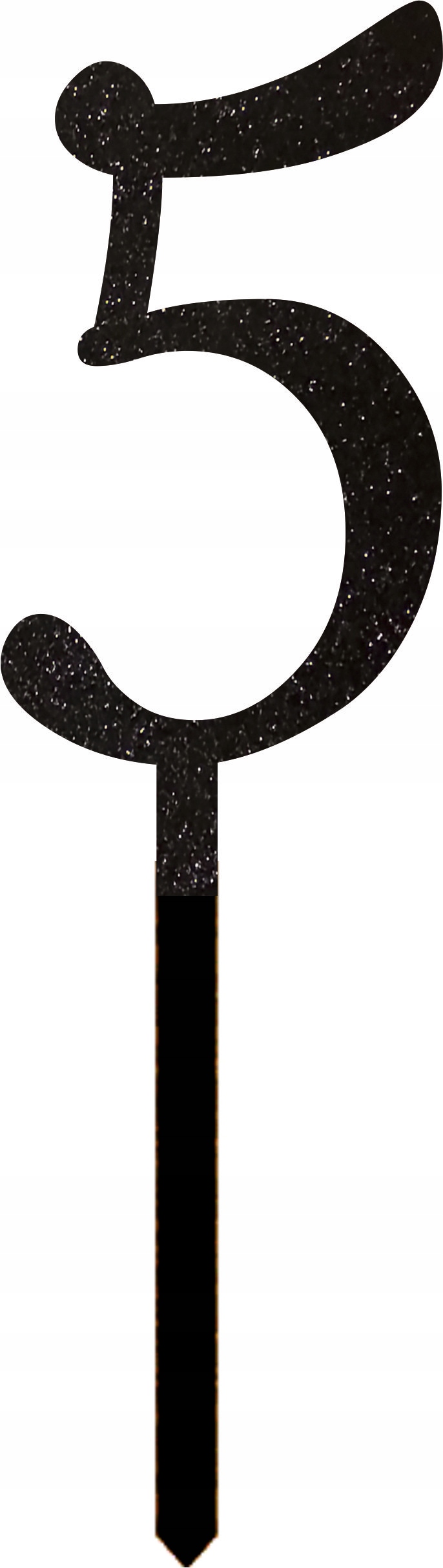 

Czarny Brokat Topper Na Tort Na Urodziny Cyfra 5