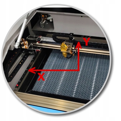 PLOTER LASEROWY LASER CO2 GRAWERKA 6090 100W RDWorks RUIDA PL LASER SOKÓŁ Długość obszaru roboczego 900 mm