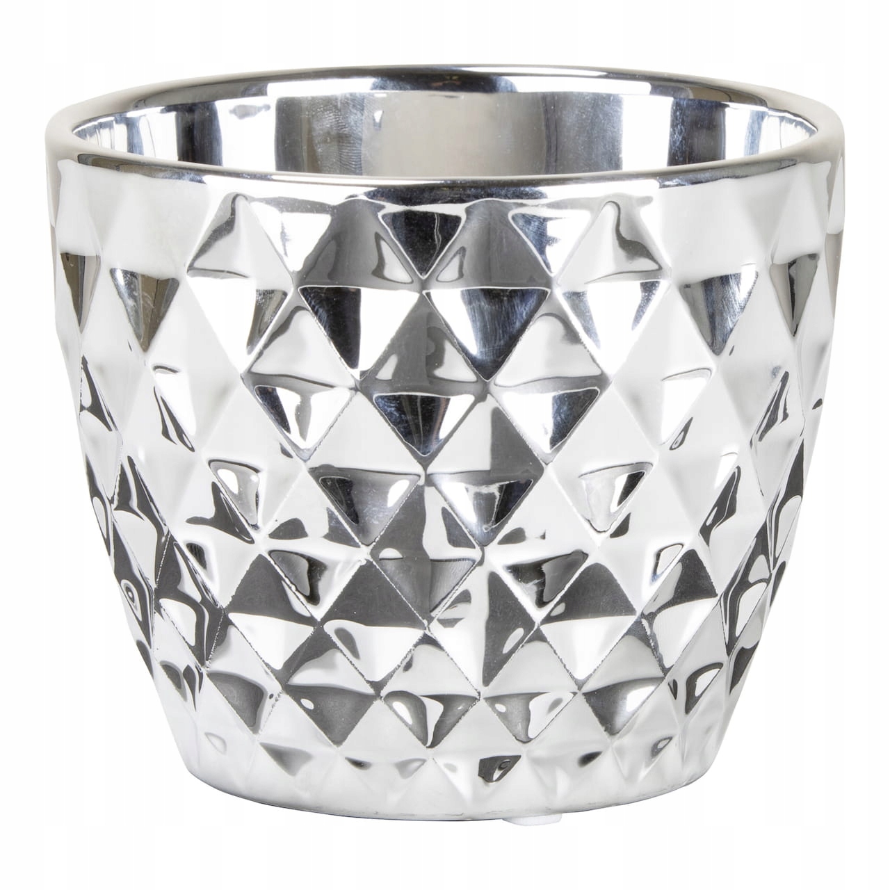 

Lustrzana osłonka na doniczkę Crystal 14 srebrna