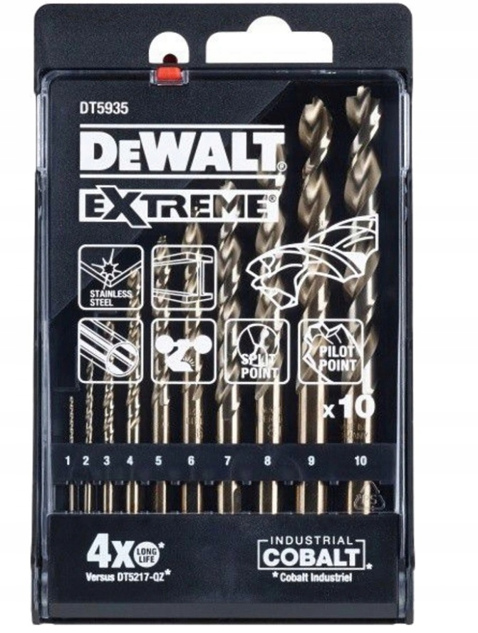 KOBALTOVÉ VRTÁKY EXTREME COBALT 10 KS DEWALT