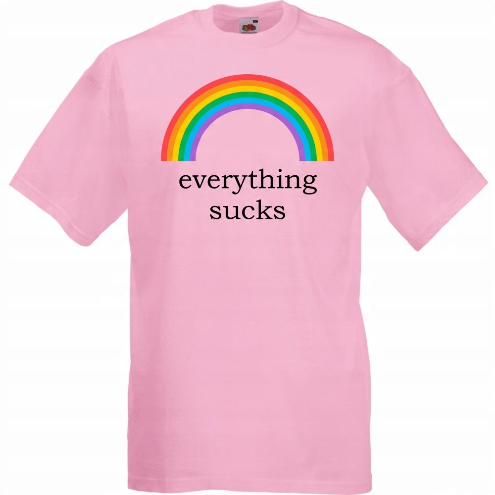 

Koszulka everything sucks tęcza XL różowa