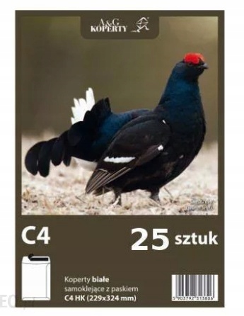 Koperta koperty duże białe C4 HK 25 sztuk