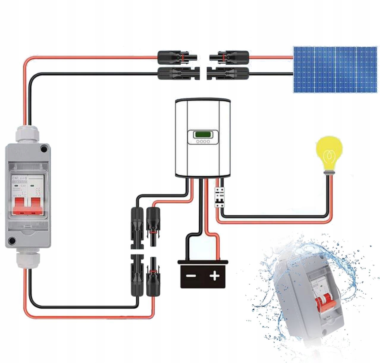 Rozłącznik Pv Solar Miniaturowy Wyłącznik DC 500V 32A IP65 Rozłącznik