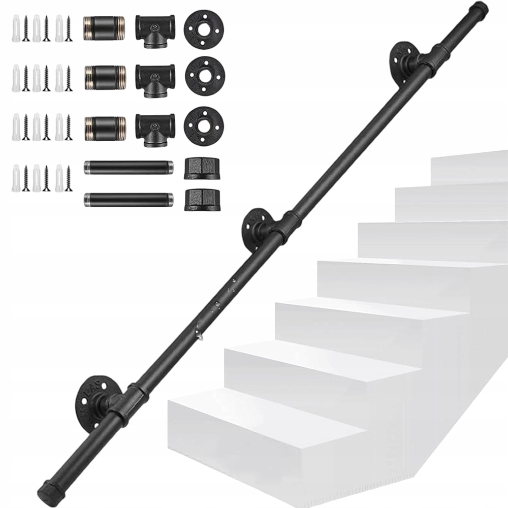 Zábradlí Na Schody 150 CM, Železné, Antikorozní, Tři Možnosti Montáže