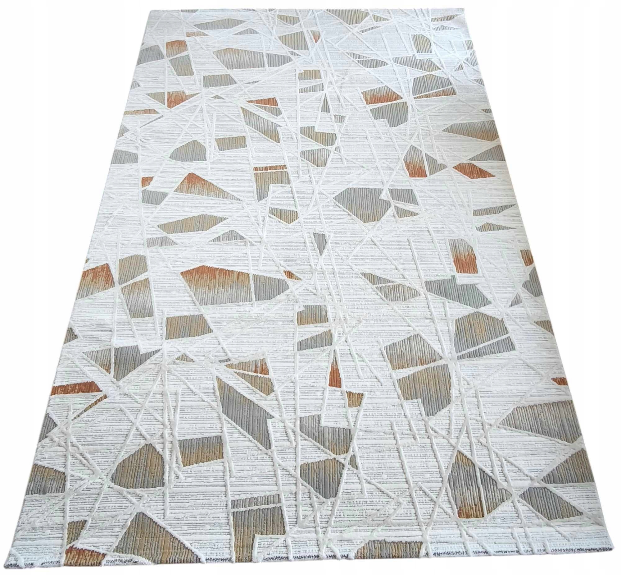 Koberec do obývačky 160 x 230 cm, loftový vzor s plyšovými štetinami, kvalita