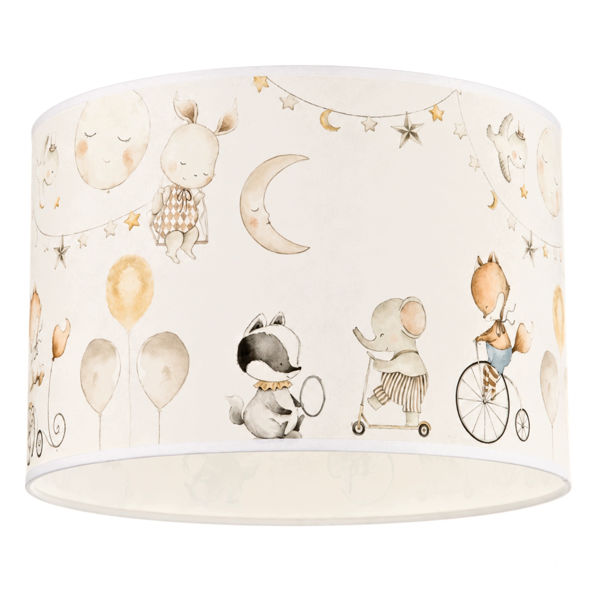 Stínidlo E27 Válec Pro Stropní Lampu Dětská Pastelová Zvířátka 35 CM