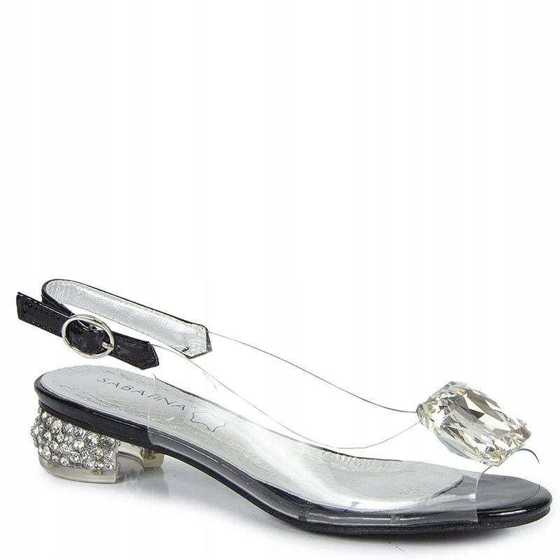 Sabatina 6544-1F Sandály Transparentní Černé 37