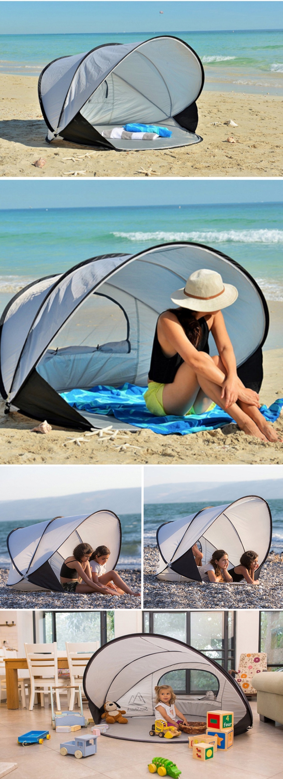 NAMIOT PLAŻOWY SAMOROZKŁADAJĄCY PARAWAN OSŁONA UV Rodzaj turystyczne