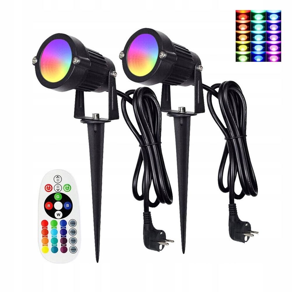 2x Zapichovací Led zahradní lampa Reflektor IP65 Vzduchotěsná s Kabelem