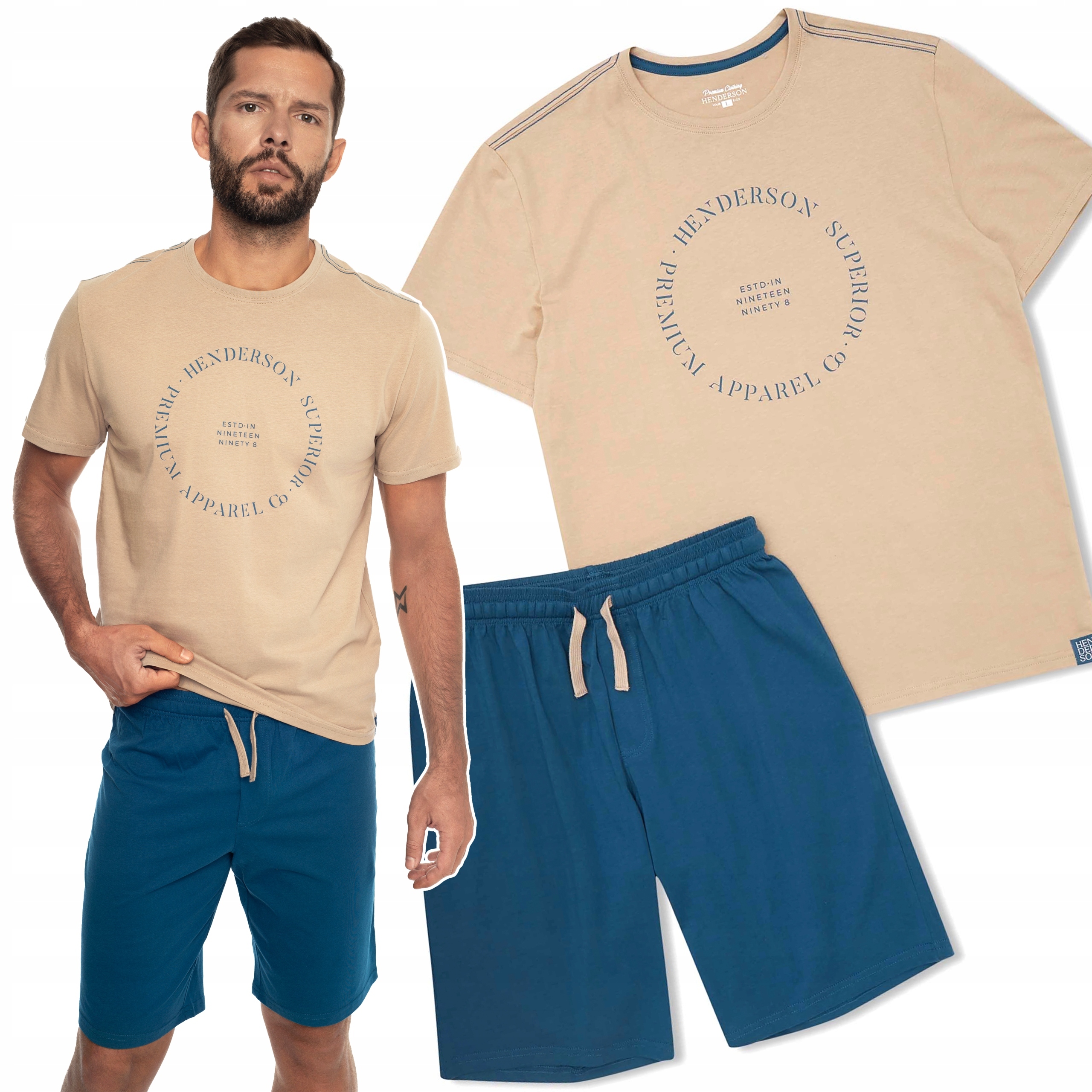 Henderson Earth Pánské pyžamo s krátkým rukávem 100% Bavlna M