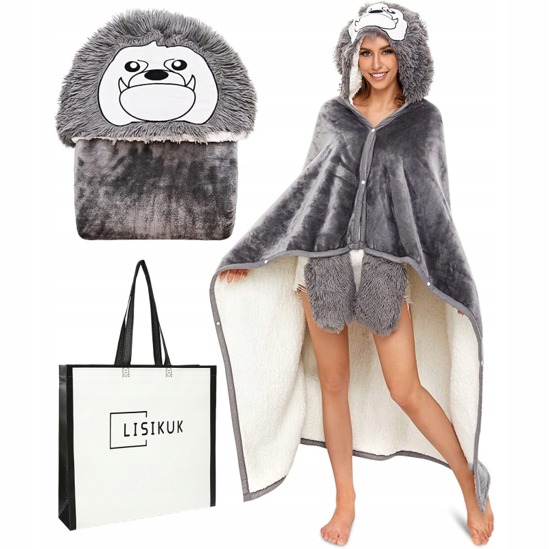 Dámska teplá deka Veľká zimná mikina s kapucňou
