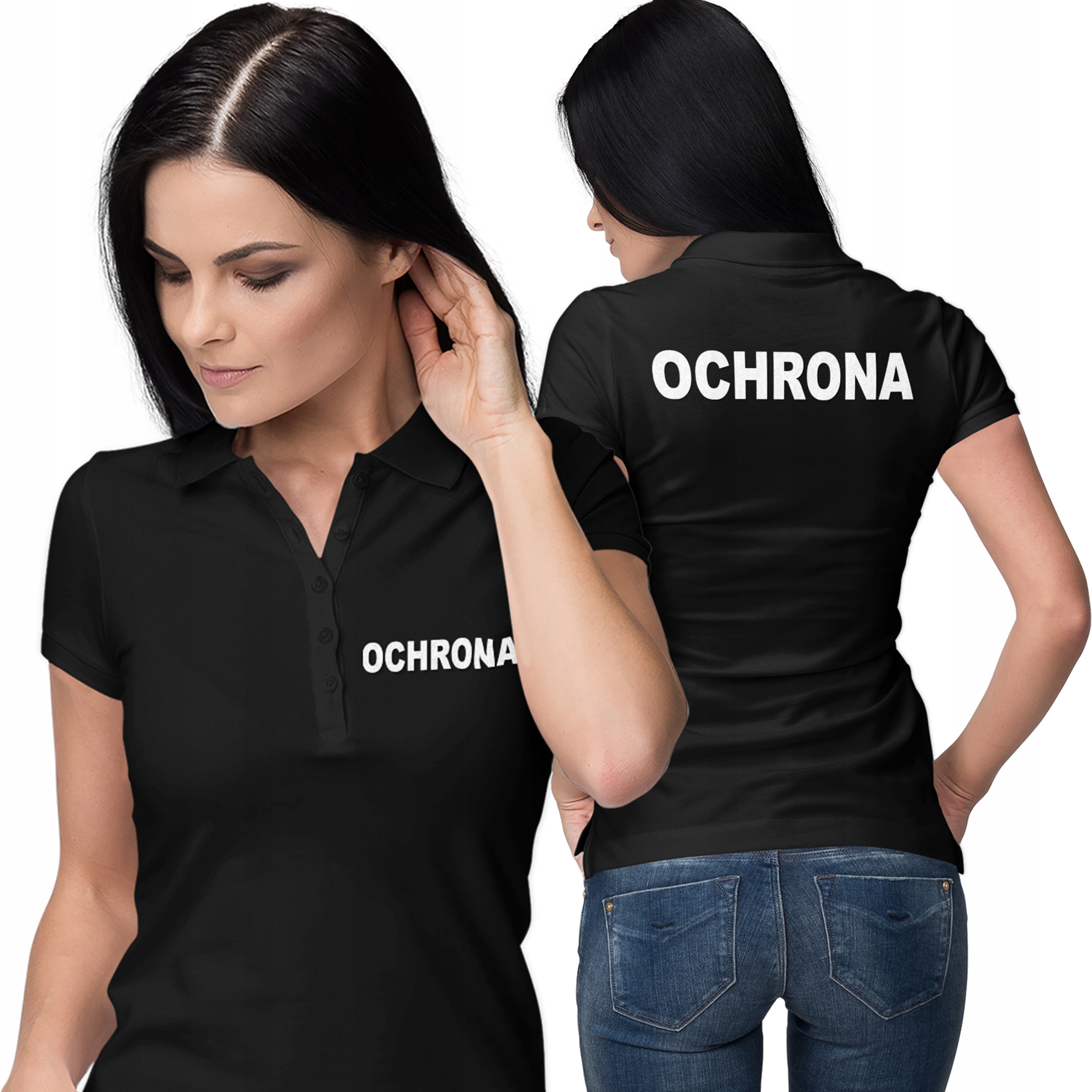 

Damska Koszulka Polo Ochrona Ochroniarz Lady Logo