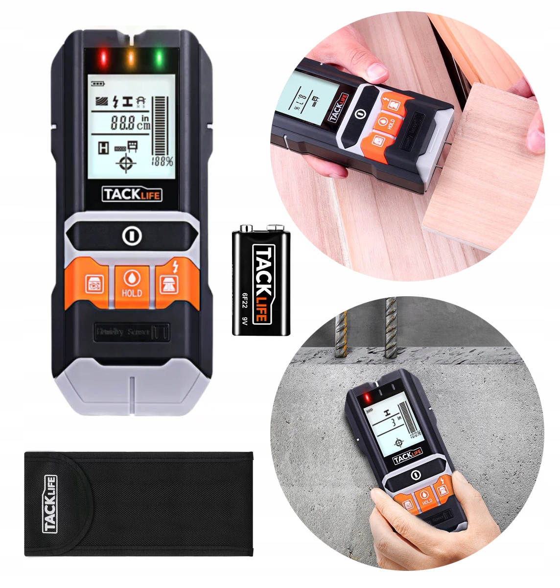 5w1 Wykrywacz Metalu Kabli Drewna Wilgotności 120m